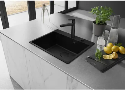 Produktbild von Franke Maris Einbauspüle Fragranitbecken MRG 610-54 A Black Matt Drehknopf ab 60 cm 114.0708.043 - inkl.