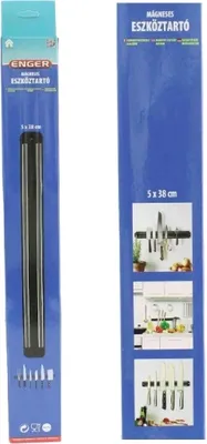 Zdjęcie produktu dla Listwa magnetyczna, czarna, 38 cm, ENGER