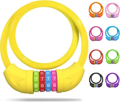 Produktbild von SPGOOD Kinder Fahrradschloss 4-stelliges Code Kombinationsschloss Gelb