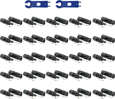 Produktbild von 48 Paar Solarstecker Set inkl. Montagewerkzeug, kompatibel mit MC4, für Solarkabel 4 – 6 mm²