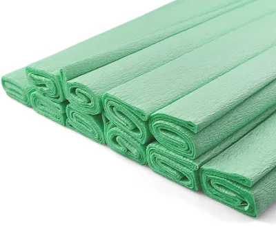 Zdjęcie produktu dla 10 rolek papieru krepowego, kolor: pastelowy, miętowy zielony, wymiary: 200 x 50 cm