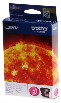 Zdjęcie produktu dla Brother LC980M, Purpurowy, Tusz na bazie pigmentu, 1 szt., 260 stron(y), Jednopak