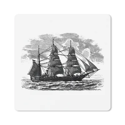 Produktbild von MuchoWow® Mauspad Mousepad Jahrgang - Boot - Segeln 20x20 cm - Mousepads - Maus Mat - Pad - Mausunterlage - Desk Mat - Bureauartikeln