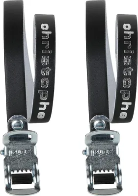 Produktbild von Zéfal Christophe 516 Pedalriemen Leder für Pedalhaken / Rennradpedale - Schwarz