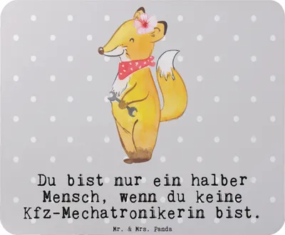 Produktbild von Mr. & Mrs. Panda Mauspad Kfz-Mechatronikerin Herz - Grau Pastell - Geschenk, Ausbildung, Gesellenprüfung, Mouse Pad, Lustig, Mousepad, computermatte, laptop, Spruch
