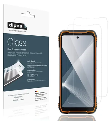 Immagine prodotto di 2x Pellicola Protettiva per Blackview Xplore X1 Pro Protezione Vetro Flessibile 9H dipos