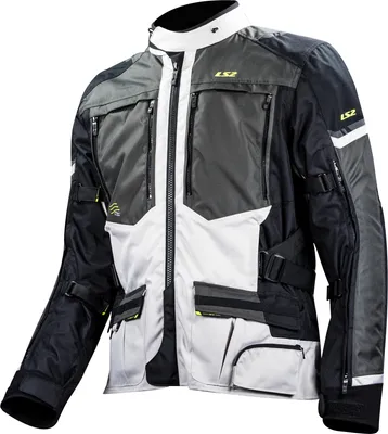Produktbild von LS2 Norway wasserdichte Motorrad Textiljacke, schwarz/grau/fluo-gelb, 3XL