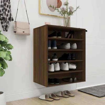 Produktbild von Schuhschrank Braun Eichen-Optik 60x35x70 cm Holzwerkstoff , Schuhregale Design 2024