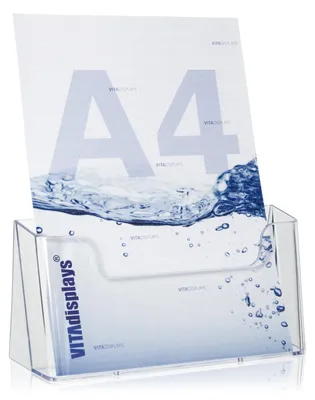 Image de Porte-brochures porte-flyers présentoir - A4 - Transparent - Modèle de table - Stable