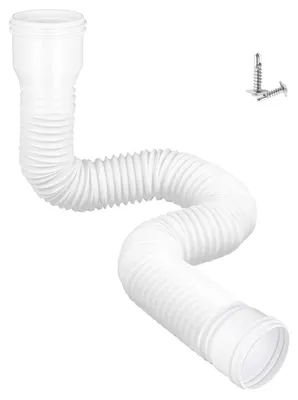 Productafbeelding van Flexibele afvoer valpijpverlenging, 47 tot 150 cm, voor regengoten, wit