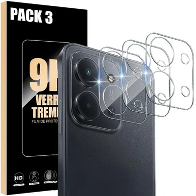 Image de 3 Verres Trempés Caméra Arrière pour Xiaomi Redmi 15C 4G/5G, Protection Transparent Rigide