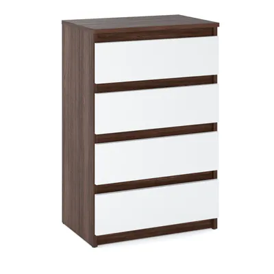 Obrázek produktu pro STIV Möbel | Komoda se 4 zásuvkami | Dub Wenge / Bílý Mat | 60 cm | moderní & bezúchytková | do ložnice a obýváku