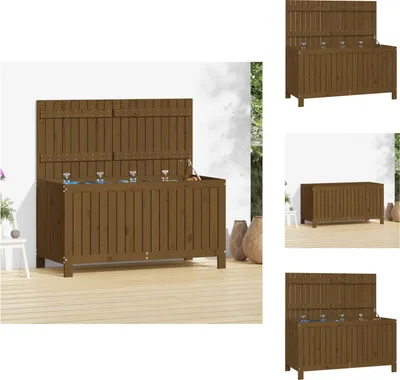 Obrázek produktu pro vidaXL Zahradní truhlík medově hnědý 121x55x64 cm z masivního borovicového dřeva - Zahradní truhlíky