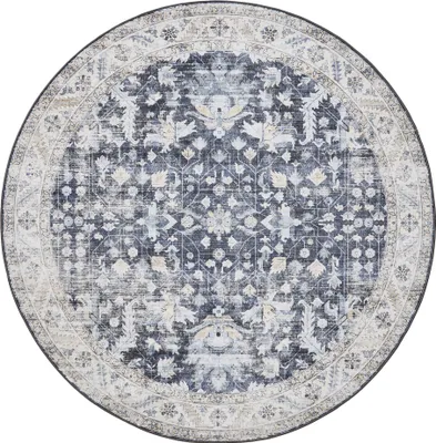 Produktbild von Interiyou Waschbarer Teppich Gent Blau ø 160 cm rund