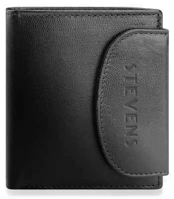 Obrázok produktu pre Dámska peňaženka STEVENS z prírodnej kože, čierna, s ochranou proti RFID, rozmer 11 x 10,5 cm, univerzálna