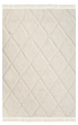 Produktbild von BELIANI Kinderteppich Hellbeige Baumwolle 140 x 200 cm Rechteckig mit Fransen Maschinenwaschbar für Kinderzimmer