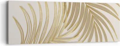 Produktbild von Bild auf Leinwand - Leinwandbild - Einteilig - Golden Blätter Palmen - 90x30cm - Wand Bild - Wanddeko - Wandbilder - Leinwanddruck - Bilder - Wanddekoration - Leinwand bilder - Wandbild - AB90x30-4738