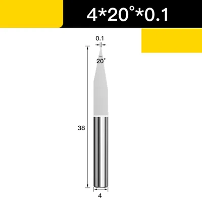 Zdjęcie produktu dla Frez do grawerowania 3.175-6.0mm VHM 20°-30°-40°-45°-60°-90° Rozmiar: 4.0*20°*0.1