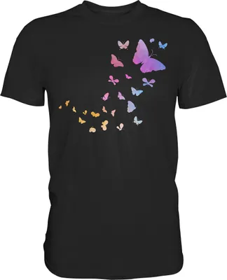 Produktbild von Aquarell Schmetterlinge T-Shirt – Black / M
