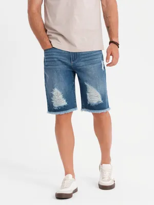 Obrázok produktu pre Ombre Clothing Pánske džínsové šortky Papapetrou modrá M
