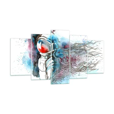 Produktbild von Bilder auf glas - Astronaut Universum Astronomie Entdecker - 160x85cm - Glasbilder - Wandbilder - Kunstdruck - Wanddekoration aus Glas - Glas Bilder - Wandbild auf Glas - GEA160x85-2993