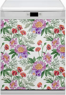 Produktbild von Geschirrspüle Magnet für Spülmaschine Magnetmatte Küche Magnete  Dekorative 60x70 cm  - Bouquet Peons