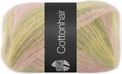 Produktbild von Lana Grossa - Baumwollehair 0108 vanille rosa altrosa dunkeloliv lindgrün