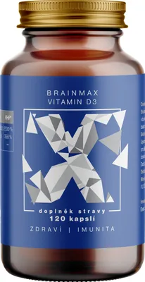 Obrázek produktu pro BrainMax Vitamin D3, 5000 IU, 120 rostlinných kapslí