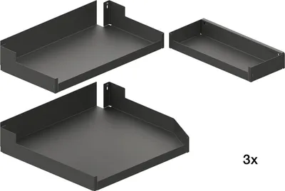 Produktbild von Peka Einhängetablare Liro Set KB 400mm für Hochschrank Pleno Maxi Plus rechts - Boden Apothekerschrank, Stahlblech pulverbeschichtet anthrazit