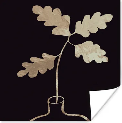 Produktbild von MuchoWow® Poster Blätter - Gold - Luxus 50x50 cm - Wohnzimmerdekoration