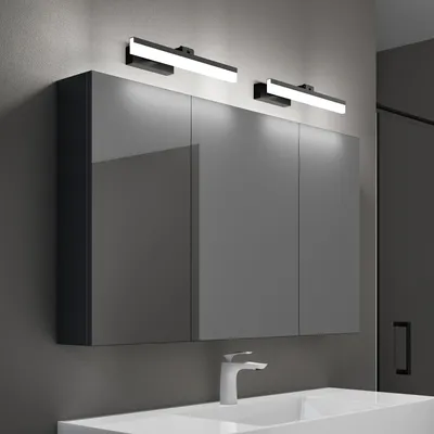 Produktbild von Mai & Mai Spiegelschrank Bad mit Beleuchtung Badschrank mit Spiegellampe BxTxH 80x15x70cm Spiegelleuchte 180° Drehbar LED Badlampe 60cm