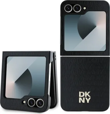 Produktbild von DKNY DKHCZF6PSHRPSK Z Flip6 F741 schwarz Repeat Pattern Stack Logo Schutzhülle