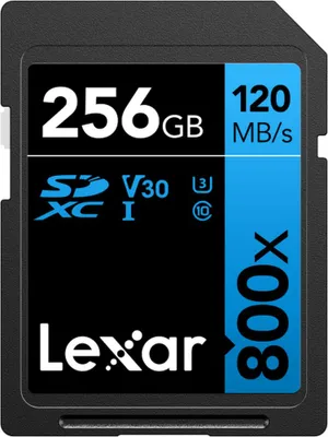 Imagen del producto de Lexar, tarjeta de alto rendimiento 800xPRO, 256 GB, SDXC, Clase 10, UHS-I, 150 MB/s (lectura), 45 MB/s (escritura)