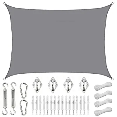 Immagine prodotto di Tenda da sole impermeabile - Rettangolare, 2 x 3 metri - Protezione solare - Resistente a strappi - Resistente alle intemperie - Ideale per balconi/terrazze - Tenda da sole