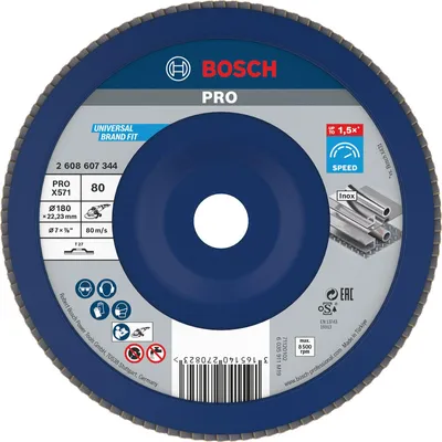 Produktbild von PRO X571 Fächerschleifscheibe, gerade, 180 mm, K80