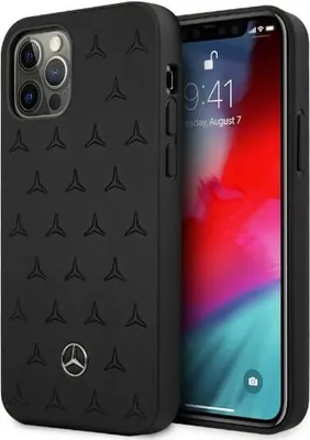 Obrázek produktu pro Mercedes Mehcp12Lpsqbk Iphone 12 Pro Max 6,7" Černé/Černé Pevné Pouzdro Kožený Vzor Hvězd