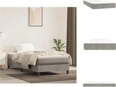 Zdjęcie produktu dla vidaXL Materac sprężynowy kieszeniowy jasnoszary 90x190x20 cm aksamitny - Materace