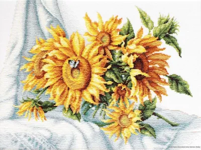 Obrázok produktu pre Súprava na vyšívanie krížikom Luca-S "Slnečnice", počítaný vzor, 33,5x25,5cm