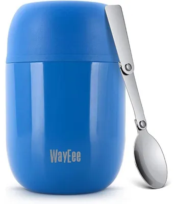 Productafbeelding van Isolatiebeker voor eten, 450 ml, roestvrij staal, met lepel, donkerblauw