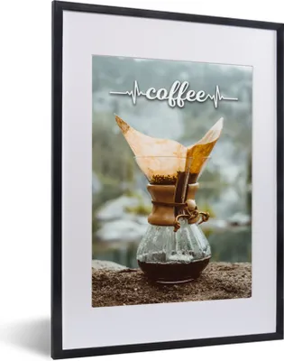 Produktbild von MuchoWow® MuchoWow® Gerahmtes Poster Kaffee - Zitate - Sprichwörter - Kaffee 30x40 cm - Poster mit zchwarzem Bilderrahmen - Wandposter Schlafzimmer