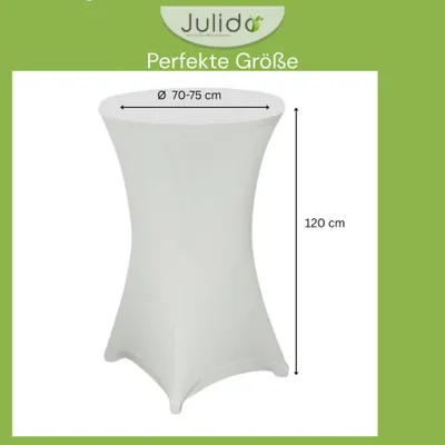 Produktbild von Stehtischhusse Husse Stehtisch Stretch  Ø 60 70 80 cm Bistrotisch Hussen 2x Schwarz 2x Weiß 70cm