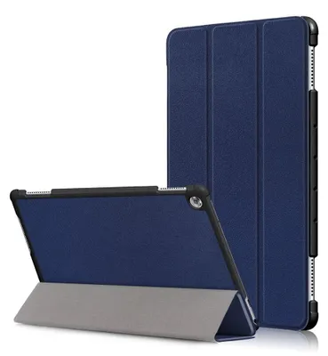 Produktbild von Huawei MediaPad M5 Lite 10 Hülle - Tri-Fold Ständer Klapphülle mit Schlaf/Wach-Funktion - Blau