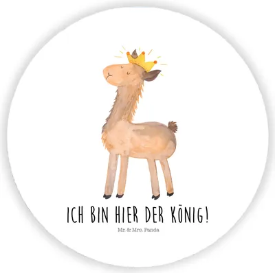 Produktbild von Mr. & Mrs. Panda magnet Lama König - Weiß - Geschenk, büromagnete, Chef, Freundin, Mama, whiteboardmagnet, pinnwand, Lamas, für kühlschrank, Kühlschrankmagnet, Abitur