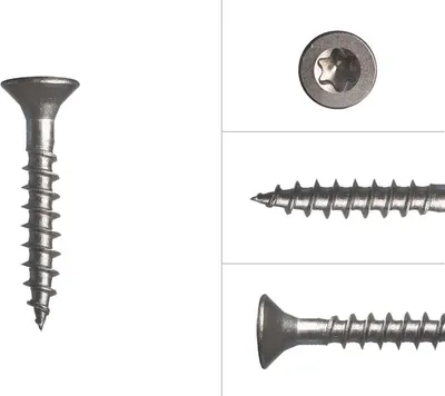 Obrázok produktu pre Skrutky do drevotriesky z nehrdzavejúcej ocele A2 4 x 16 mm Torx 20 - 200 kusov