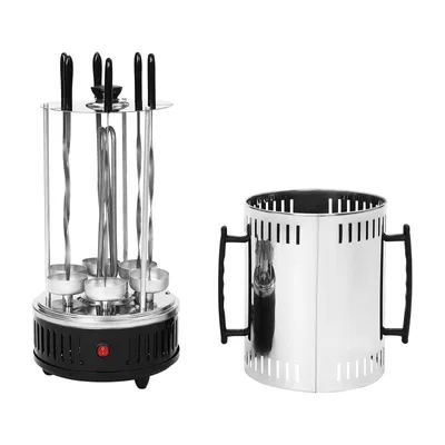 Image de Gril électrique, puissance 1000W, broche rotative automatique, couleur argent