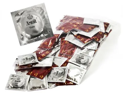 Produktbild von AMOR Premium Kondome Thin, 100 Stück, Dünne Wandstärke 0.055 mm, Ø 53 mm