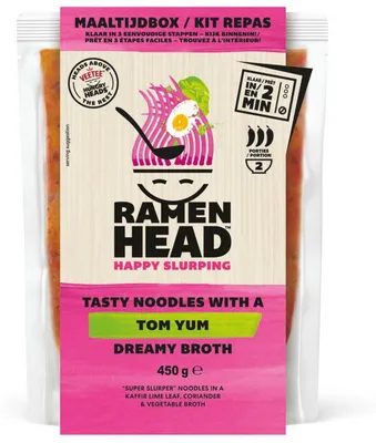 Zdjęcie produktu dla Ramenhead Tom Yum Instant Noodles 450g - Pikantny tajski ramen, szybko przygotowany