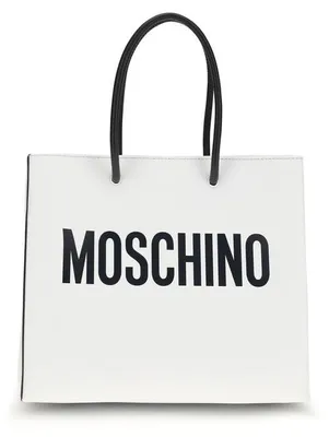 Produktbild von Moschino Cabas Kalbsleder weiß Logo-Druck zwei Henkel
