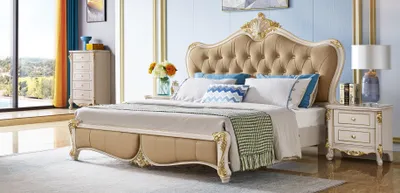 Produktbild von Luxus Schlafzimmer Bett Design Polster Doppel Hotel Betten Chesterfield Sofort