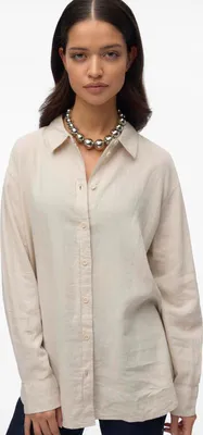 Productafbeelding van Vero Moda VMLINN shirt, artikelnummer 10305085, maat M, blouse, voor volwassenen, dames, grijs, maat M, lange mouwen